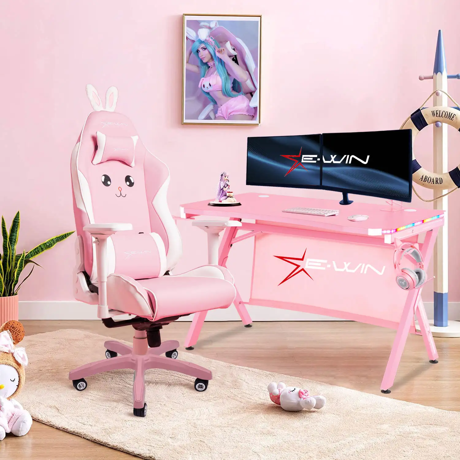 Autofull pink deals gaming desk