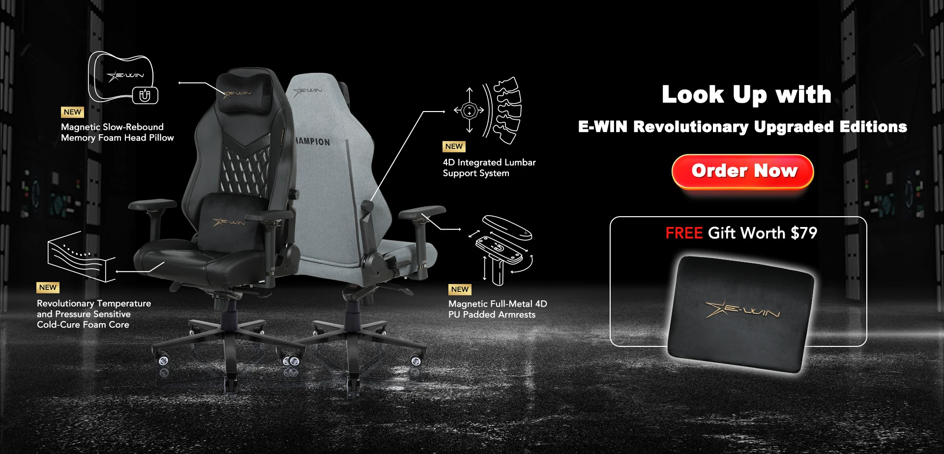 E-Win revolutionary upgrade gaming chair